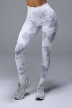 Front View of White TLF Cosmic Seamless Scrunch Butt Leggings, featuring a scrunch butt to shape and contour your glutes 
