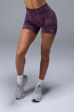 Front View of Purple TLF Cosmic Seamless Scrunch Butt Shorts, featuring a scrunch butt to shape and contour your glutes 