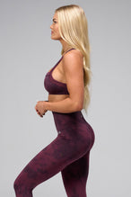 Side View Of Cosmic Seamless Square Neck Sports Bra in Space Cherry