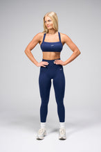 Front View Of Cosmic Seamless Square Neck Sports Bra in Deep Navy