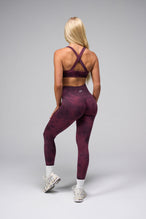 Back View Of Cosmic Seamless Square Neck Sports Bra in Space Cherry