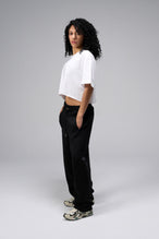 Side view Of Women's Dura Cotton Oversized Cropped Tee in White