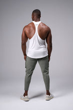 Back View of White Elevate Bamboo Stringer Tank
