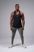 Front View of Black Elevate Bamboo Stringer Tank