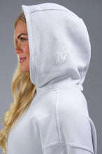 Detail Side View of Gray TLF Elevate Waffle Tech Hoodie, featuring kangaroo pockets, and double panel hoodie designed for all day wear 
