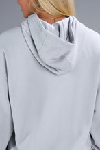 Back View of Gray TLF Elevate Waffle Tech Hoodie, featuring kangaroo pockets, and double panel hoodie designed for all day wear 