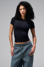 Front View Of Women's Essential Seamless T Shirt in Black