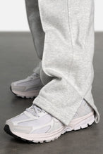 Front View of Light Heather Gray Flare Oversized Sweatpants
