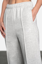 Front View of Light Heather Gray Flare Oversized Sweatpants