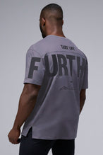 Back View Of Further Cotton Luxe Oversized Tee in Blackened Pearl