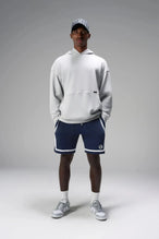 Front View of Blue GTS Athletic 8 Inch Shorts, featuring an 8-inch inseam and zipper pockets