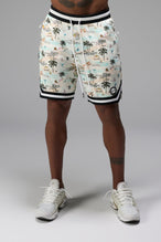 Front View of TLF Miami GTS Evolve Mesh 8 Inch Shorts, featuring an 8-inch inseam, custom miami print design and zipper pockets