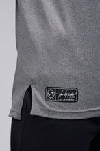 Front View Of the GTS Fitted Henley Long Sleeve in Charcoal Heather