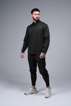 Front View of Black TLF Quad Tech Joggers  featuring a fusion of performance, comfort, and style for the ultimate in mens jogger pants