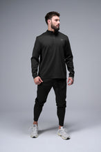 Front View of Black TLF Quad Tech Joggers  featuring a fusion of performance, comfort, and style for the ultimate in mens jogger pants