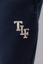Front View of Blue TLF GTS Scuba Tech Joggers, featuring an athletic relaxed fit with zipper pockets
