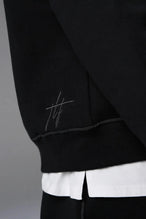 Front View of Black TLF GTS Twill Tech Quarter-Zip Hoodie, featuring contrast stitching, kangaroo pockets and unmatched style