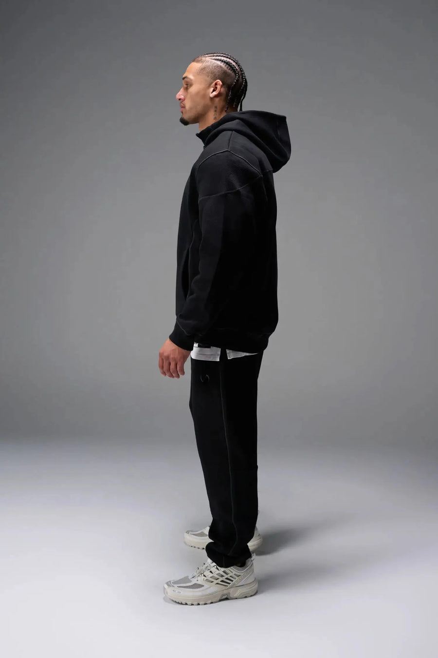 GTS Sweat à capuche quart-zip en sergé technique