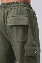 Back View Of Men's GTS Vital Terry Cargo Joggers in Sage