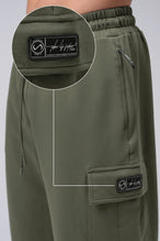 Zoomed Side View Of Men's GTS Vital Terry Cargo Joggers in Sage