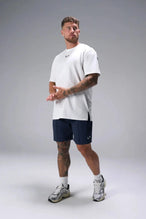 Front View of Blue TLF GTS Waffle Tech Shorts, featuring a 7 Inch inseam, an athletic relaxed fit with zipper pockets designed for all day wear