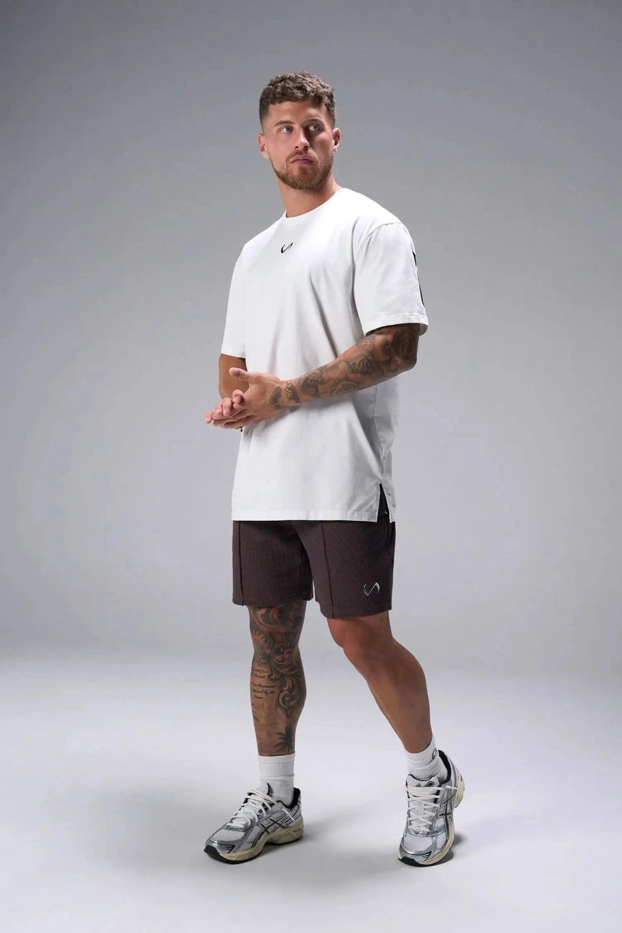 Front View of Purple TLF GTS Waffle Tech Shorts, featuring a 7 Inch inseam, an athletic relaxed fit with zipper pockets designed for all day wear