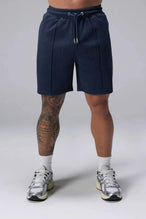 Front View of Blue TLF GTS Waffle Tech Shorts, featuring a 7 Inch inseam, an athletic relaxed fit with zipper pockets designed for all day wear