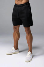 Front View of Black TLF GTS Waffle Tech Shorts, featuring a 6” Inch inseam, an athletic relaxed fit with zipper pockets designed for all day wear