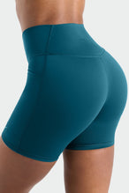 Back View of Dark Teal Hyper Power Side Pockets Gym Shorts