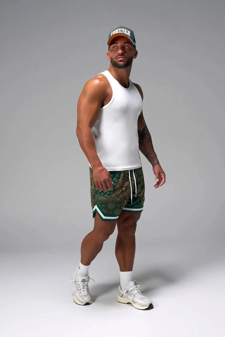 Front View of White Icon Ribbed Straight Hem Tank featuring our physique enhancing design, straight hem and relaxed fit
