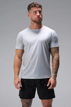 Front View of Gray the TLF Infi Cool Lightweight Cooling Shirt engineered with cooling fabric technology, raglan sleeves and laser cut perforations. 
