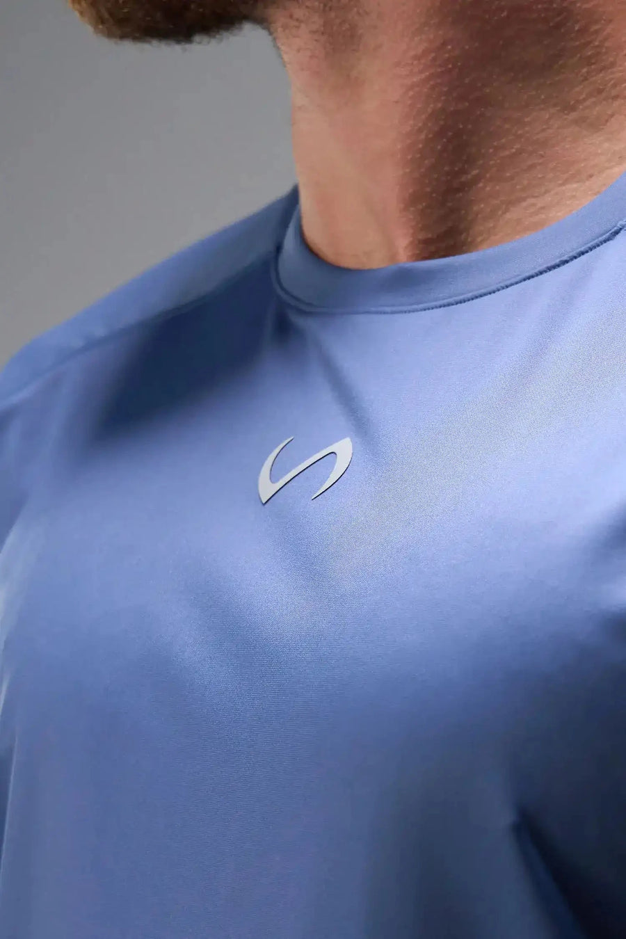 Front View of Gray the TLF Infi Cool Lightweight Cooling Shirt engineered with cooling fabric technology, raglan sleeves and laser cut perforations. 