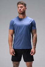 Front View of Blue the TLF Infi Cool Lightweight Cooling Shirt engineered with cooling fabric technology, raglan sleeves and laser cut perforations. 