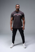 Front View of Black TLF Lifting Dura Cotton Oversized Tee, durable, vintage wash tee for gym or street wear 