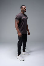 Side View of Black TLF Lifting Dura Cotton Oversized Tee, durable, vintage wash tee for gym or street wear 