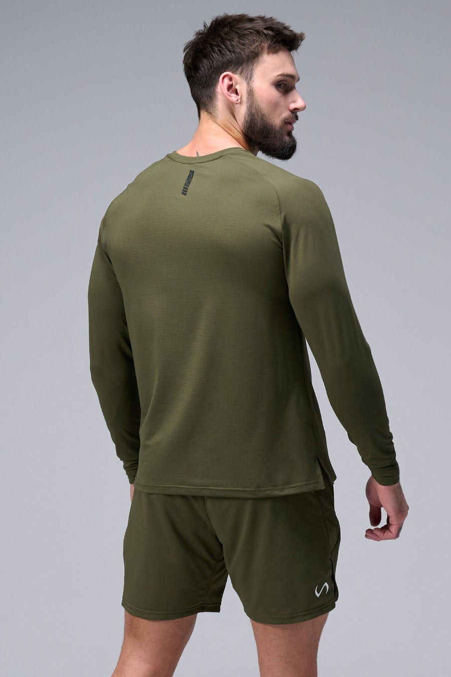 Back View of Marshland TLF Micro Mesh Long Sleeve Shirt, featuring raglan sleeves in Micro Mesh Fabric for breathability and performance