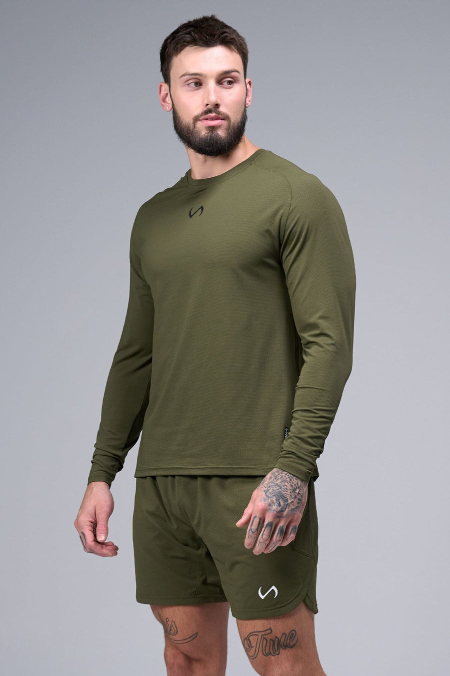 Front View of Marshland TLF Micro Mesh Long Sleeve Shirt, featuring raglan sleeves in Micro Mesh Fabric for breathability and performance