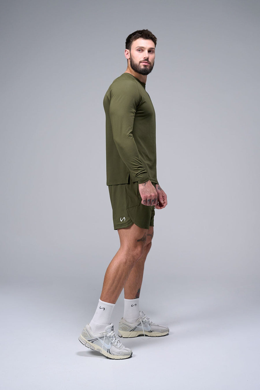 Right Side View of Marshland TLF Micro Mesh Long Sleeve Shirt, featuring raglan sleeves in Micro Mesh Fabric for breathability and performance