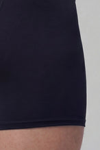 Black Mens Performance Boxer Brief featuring engineered pouch gusset and flatlock seam construction by TLF Apparel – detail view_x000B_ 