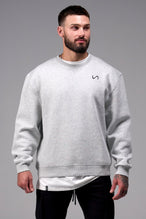 Front View of Light Heather Gray Pivotal Crewneck Sweatshirt