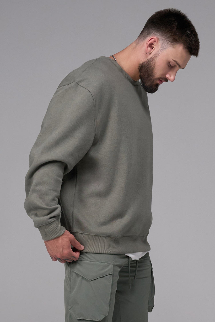 Front View of Sage Pivotal Crewneck Sweatshirt
