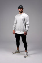 Front View of Light Heather Gray Pivotal Crewneck Sweatshirt
