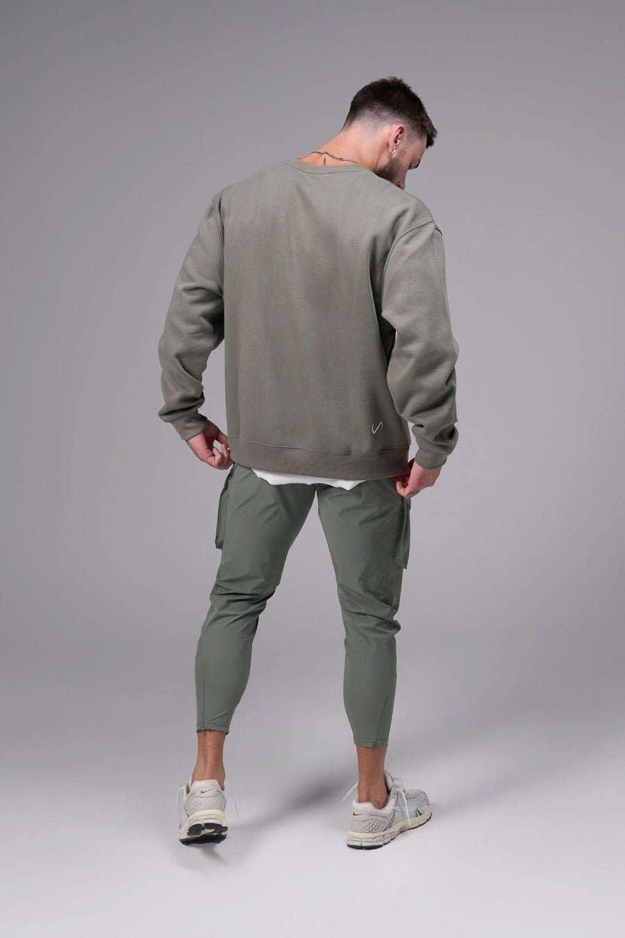 Back View of Sage Pivotal Crewneck Sweatshirt