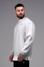 Front View of Light Heather Gray Pivotal Crewneck Sweatshirt