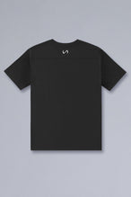 Back View of Black TLF Property of Cotton Luxe Oversized Tee featuring a distressed graphic print design across the chest in our oversized t shirt fit