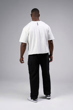 Back View Of Raw Edge Cropped Tee in White