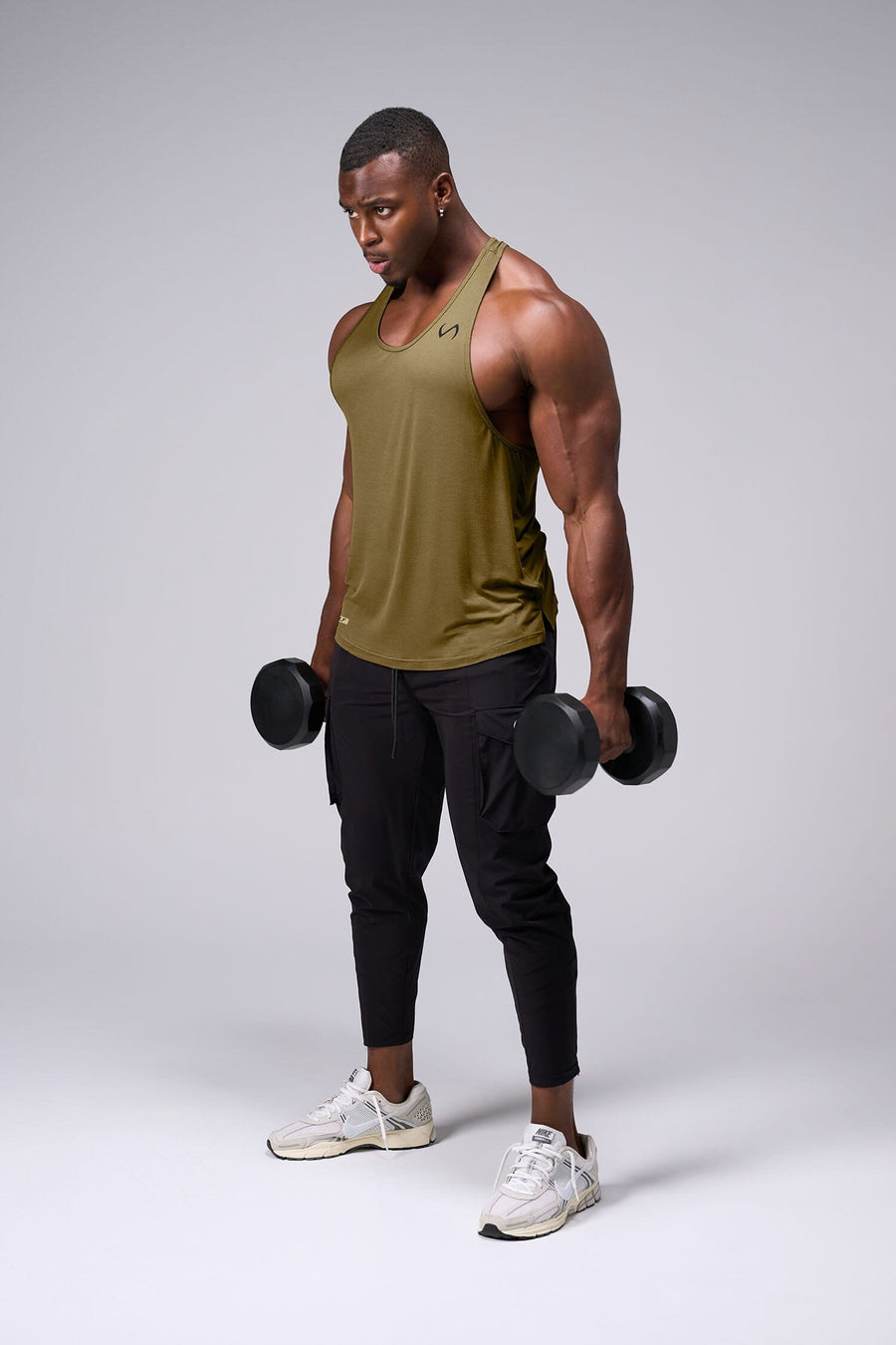 Front View Of Tactic Performance Bamboo Tank in Olive Color