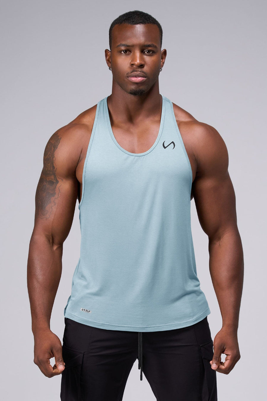Front View Tactic Performance Bamboo Tank in Blue Fog