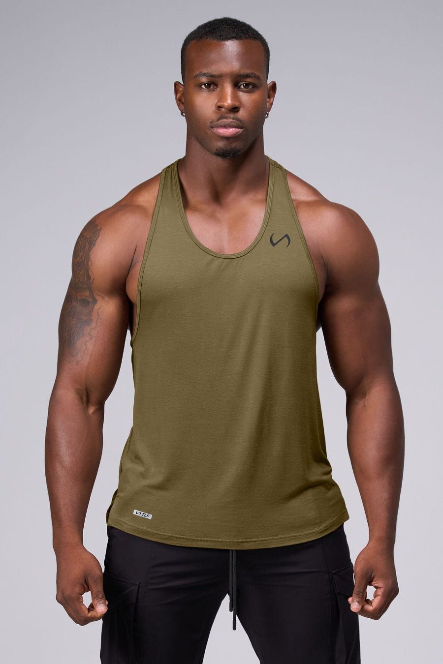 Front View Of Tactic Performance Bamboo Tank in Olive Color
