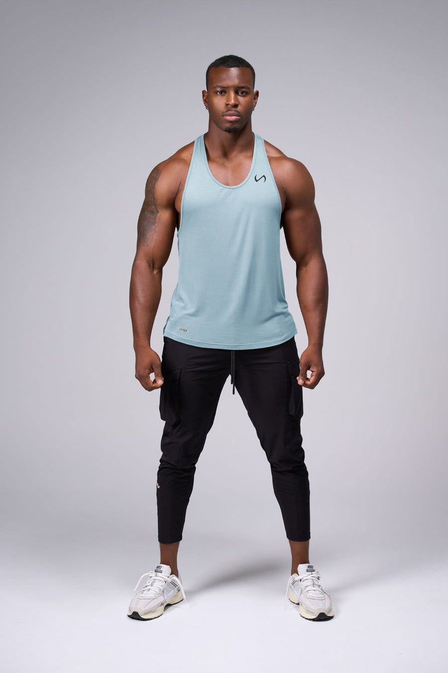 Front View Tactic Performance Bamboo Tank in Blue Fog